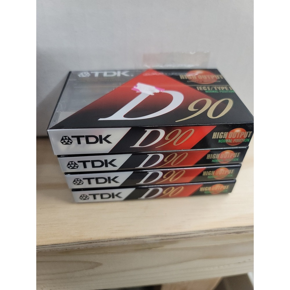 TDK D90 Audio Cassette Tapes‎ - High Output - Normal Position - Lot of 4 - New